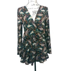 Honey belle Black Paisley Cheeky Romper